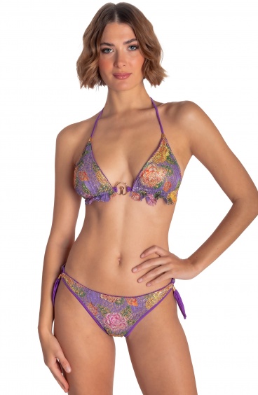 BIKINI TRIANGLE REMBOURRÉ EN DENTELLE IMPRIMÉ FLEURS ET OISEAUX Pin-Up Stars - 7