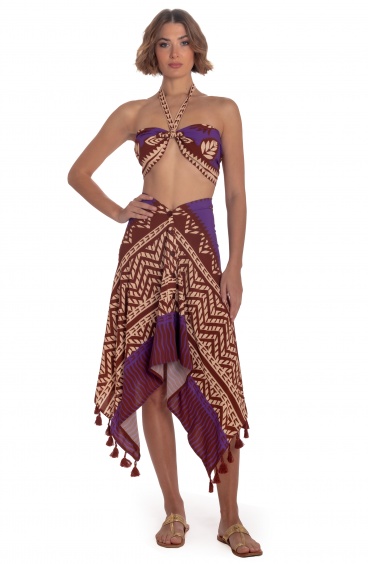 PRECIOSA FALDA PAREO CON ESTAMPADO DE ÁRBOLES Pin-Up Stars - 13