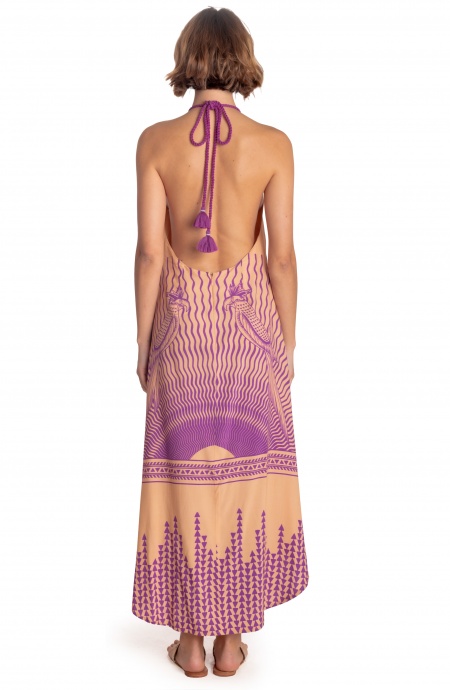 ROBE LONGUE DÉCOLLETÉ DOS IMPRIMÉ TIGRE SOLEIL Pin-Up Stars - 5