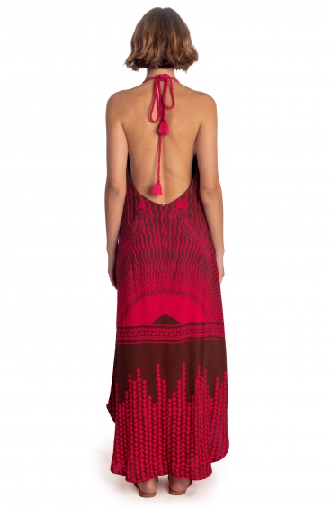 LONG NECKLINE BACK DRESS TIGER SUN PRINT Pin-Up Stars - 7