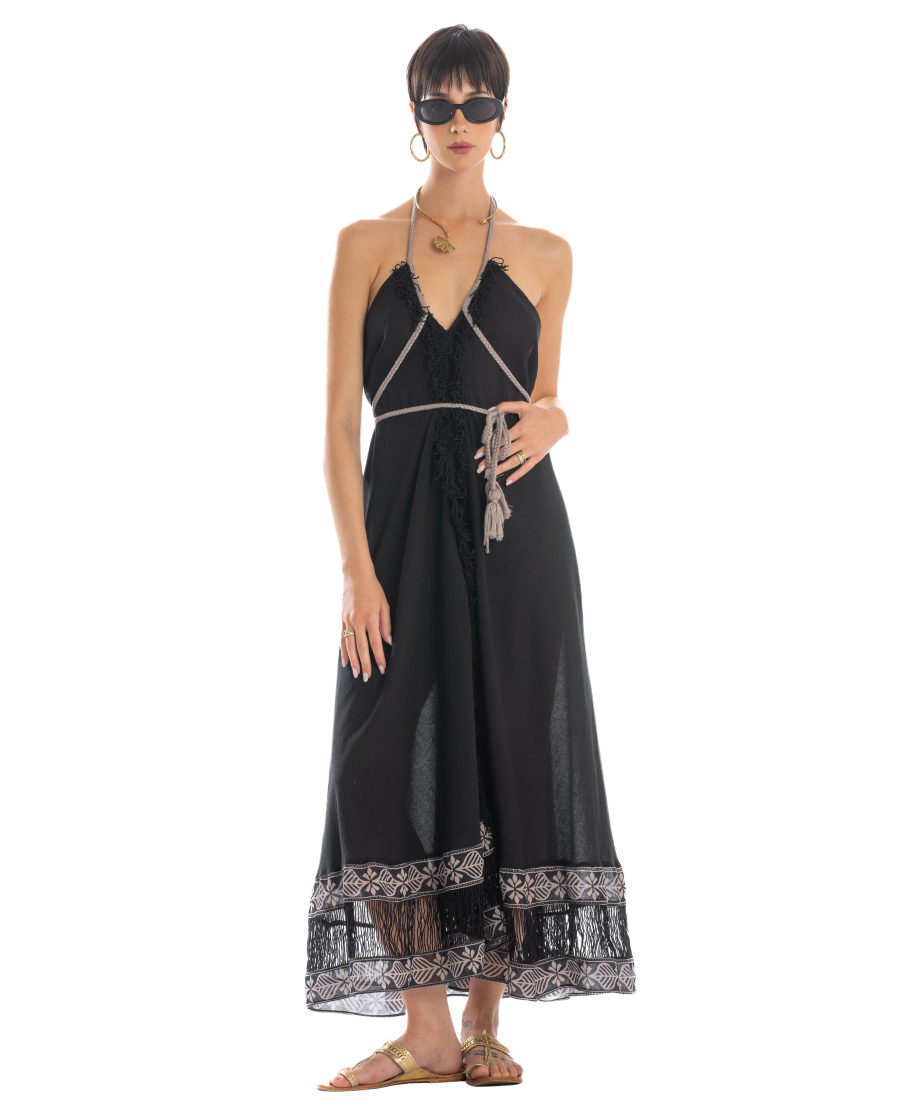 Lotus Flower Long Dress