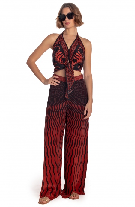 PALAZZO-HOSE MIT TIGER-SONNEN-PRINT Pin-Up Stars - 9