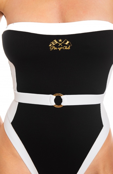 Pin-Up Club Belt One Piece Swimsuit Pin-Up Stars - 5