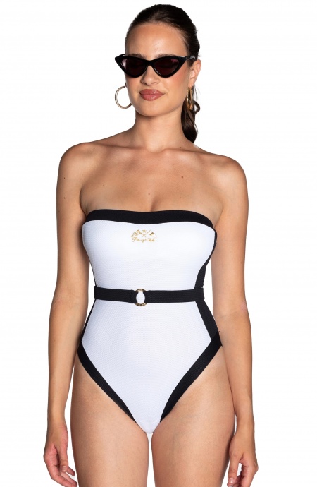 Pin-Up Club Belt One Piece Swimsuit Pin-Up Stars - 8