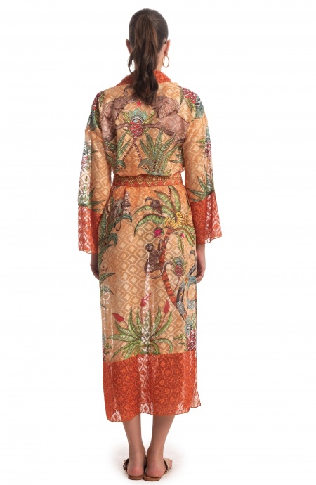 Kimono Lungo Safari Pin-Up Stars - 4