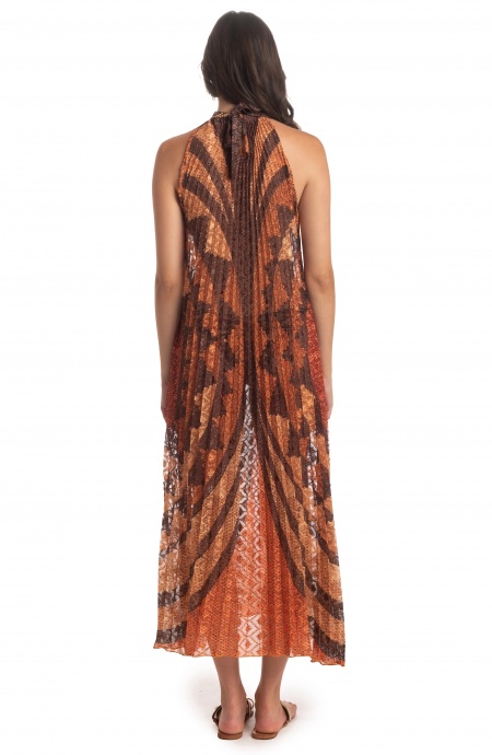 African Braided Pleated Long Dress Pin-Up Stars - 4
