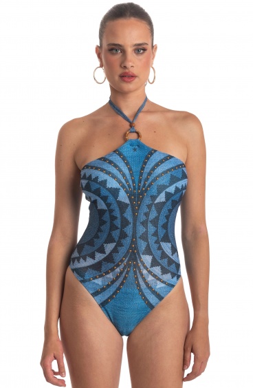 African Braided Studded One Piece Swimsuit Pin-Up Stars - 5