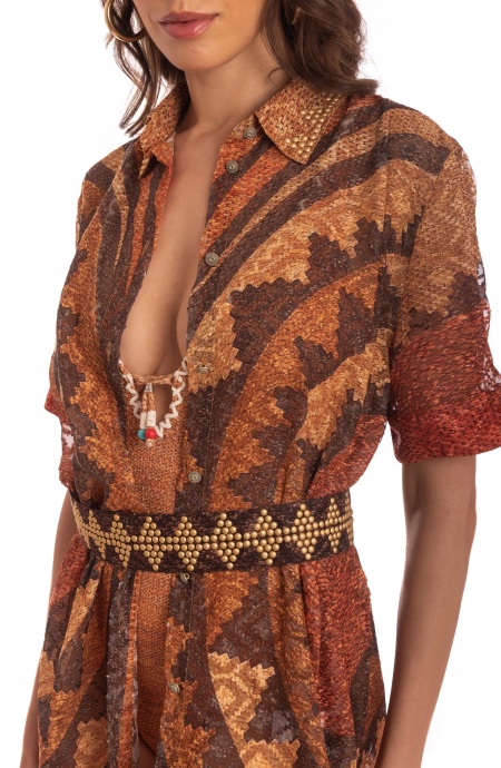 African Braided Long Chemisier Pin-Up Stars - 9