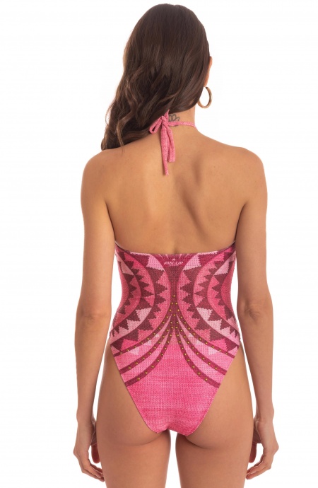 African Braided Studded One Piece Swimsuit Pin-Up Stars - 11