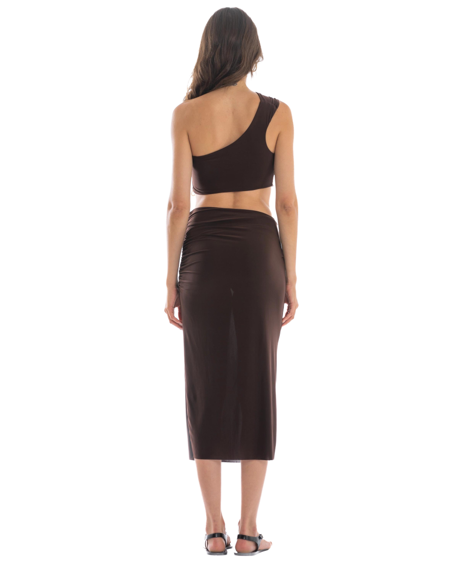 Abito Lungo Monospalla Cut-Out