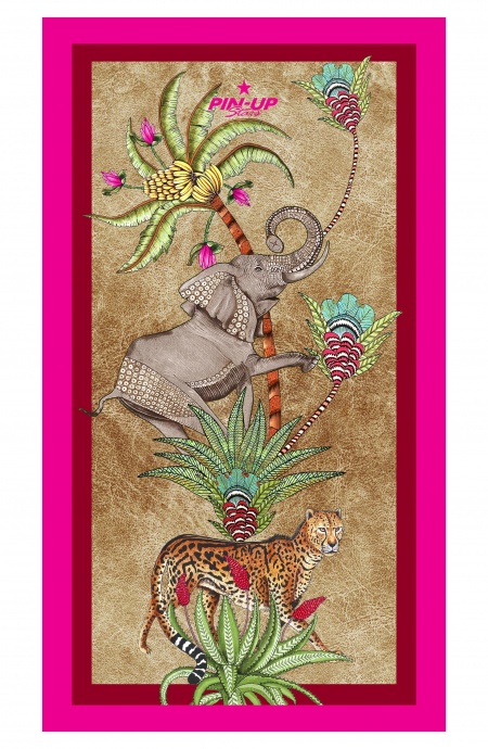 Maxi Double Face Safari and Optical Beach Towel Pin-Up Stars - 2