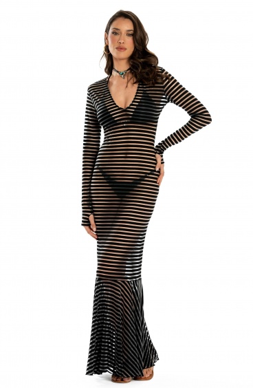 Marina Gold Long Dress Pin-Up Stars - 7