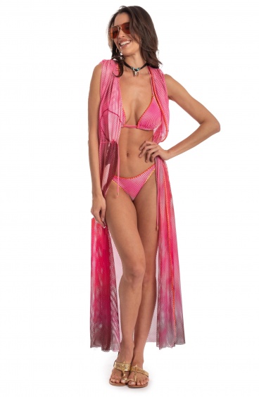 OPEN NET DRESS WITH DRAWSTRING NET SHADED FAN STITCH Pin-Up Stars - 16