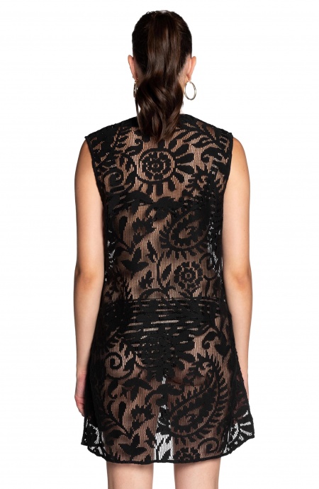 Midi Macramé Solid Color Dress Pin-Up Stars - 7