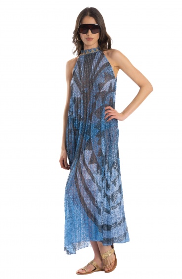 African Braided Pleated Long Dress Pin-Up Stars - 7