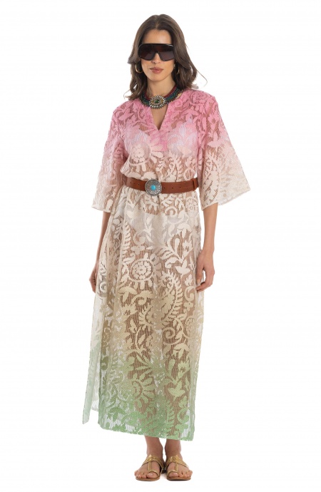 Desert Flower Macramé Caftan Dress Pin-Up Stars - 6