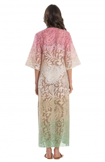 Desert Flower Macramé Caftan Dress Pin-Up Stars - 7