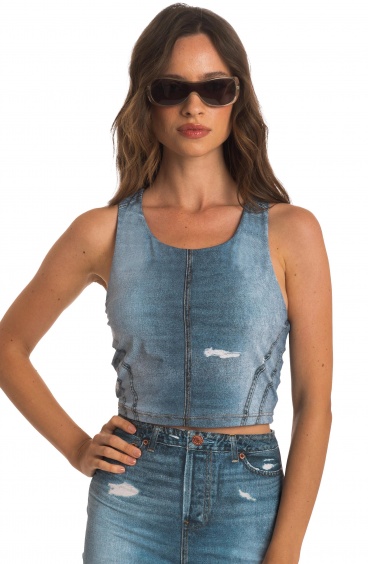 Jeans Tank Top Poisson D'Amour - 2