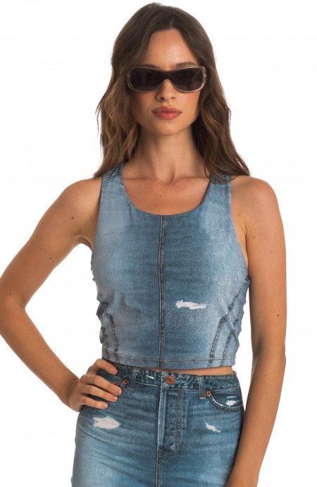Jeans Tank Top Poisson D'Amour - 2