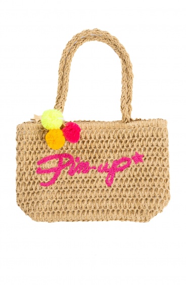 Ecological Small Raffia Bag Pin-Up Stars - 11