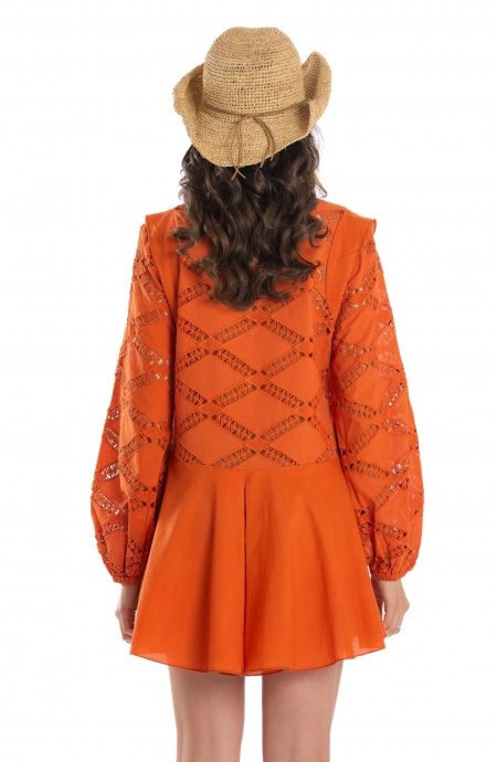 UNIFARBENER JUMPSUIT MIT SPITZENSTICKEREI Pin-Up Stars - 13