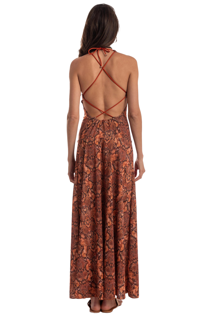 Long Dress Anaconda Back Neckline