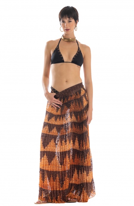 African Braid Pleated Long Skirt Pin-Up Stars - 8 African Braid Pleated Long Skirt Pin-Up Stars - 8