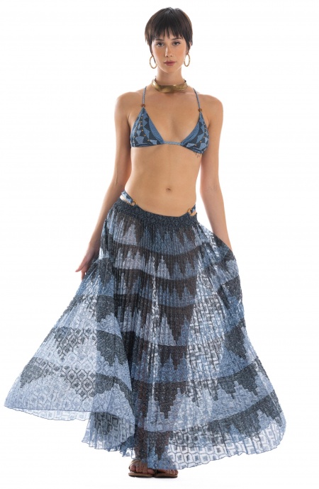 Falda larga africana plisada Pin-Up Stars - 12 Falda larga africana plisada Pin-Up Stars - 12