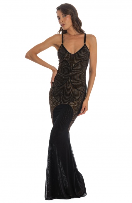 RHINESTONE TULLE SHEATH DRESS 33 LAPS Pin-Up Stars - 3