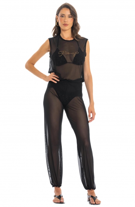 TULLE TANK TOP WRITTEN PIN UP RHINESTONES Pin-Up Stars - 4