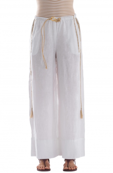 Pantalone Ricamato Lino Pin-Up Stars - 5