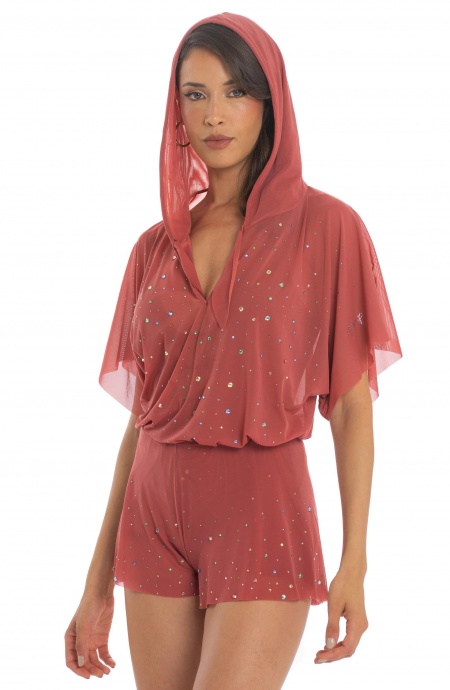 Blusa con Cappuccio Pioggia di Strass Pin-Up Stars - 10 Blusa con Cappuccio Pioggia di Strass Pin-Up Stars - 10