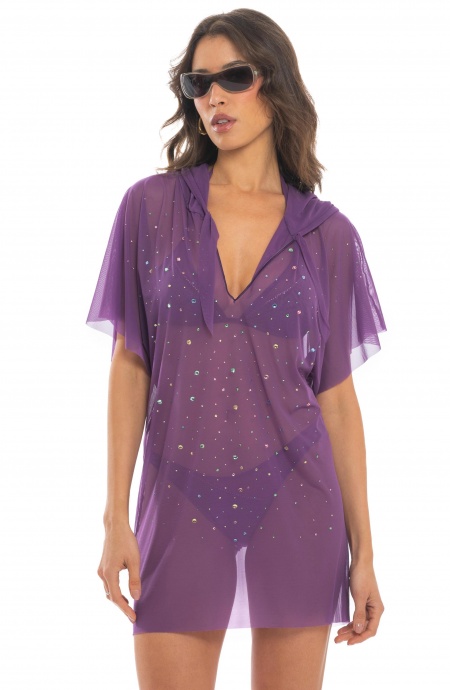 Blusa con Cappuccio Pioggia di Strass Pin-Up Stars - 17
