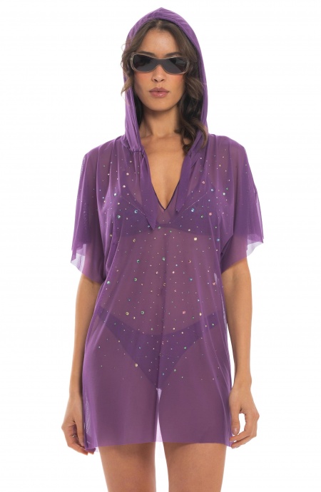 Blusa con Cappuccio Pioggia di Strass Pin-Up Stars - 18