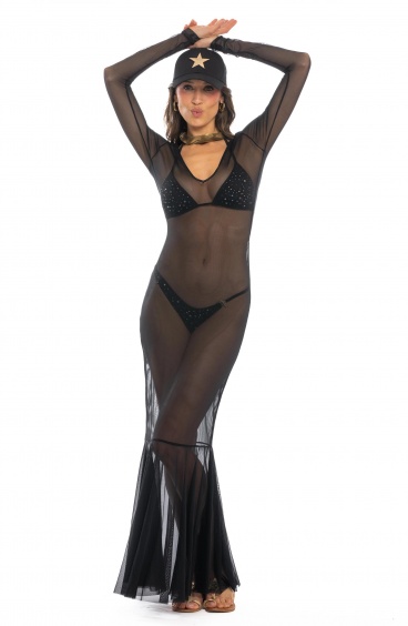 Long Dress Tulle Solid Color Pin-Up Stars - 4