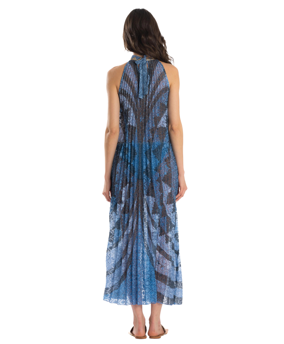 African Braided Pleated Long Dress