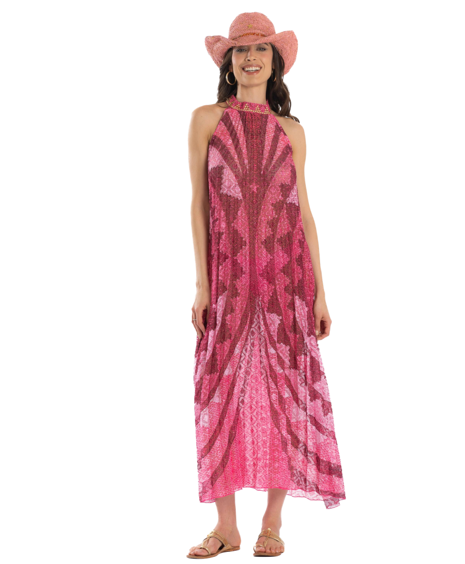 African Braided Pleated Long Dress