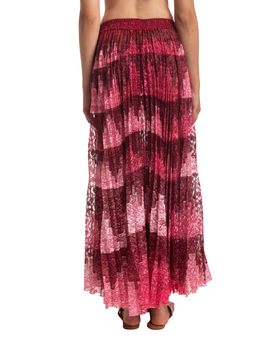 African Braid Pleated Long Skirt