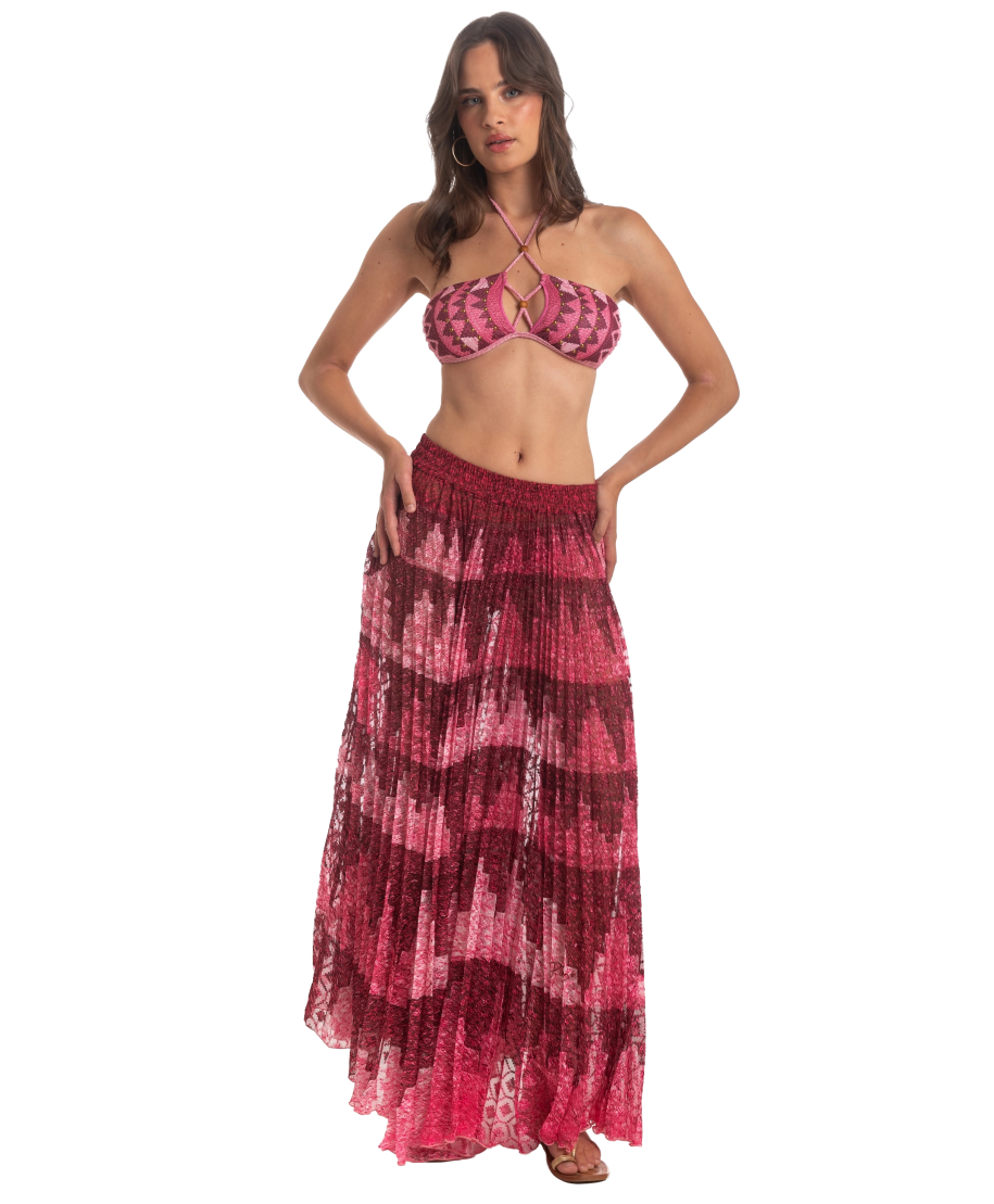 Gonna Lunga Plissè Intreccio Africano