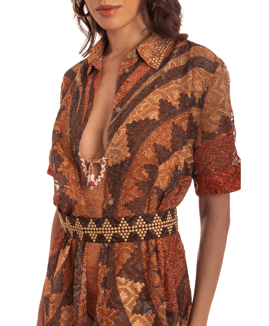 African Braided Long Chemisier