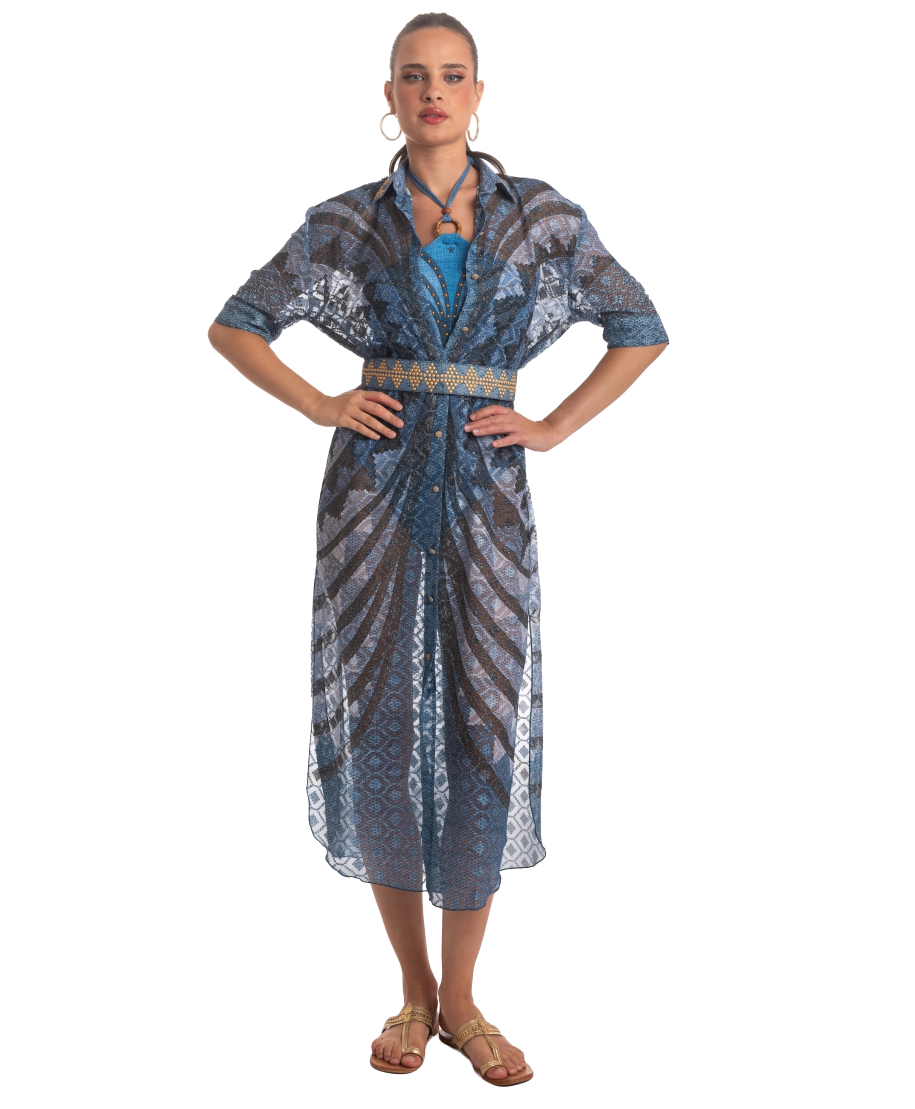 Chemisier Lungo Intreccio Africano