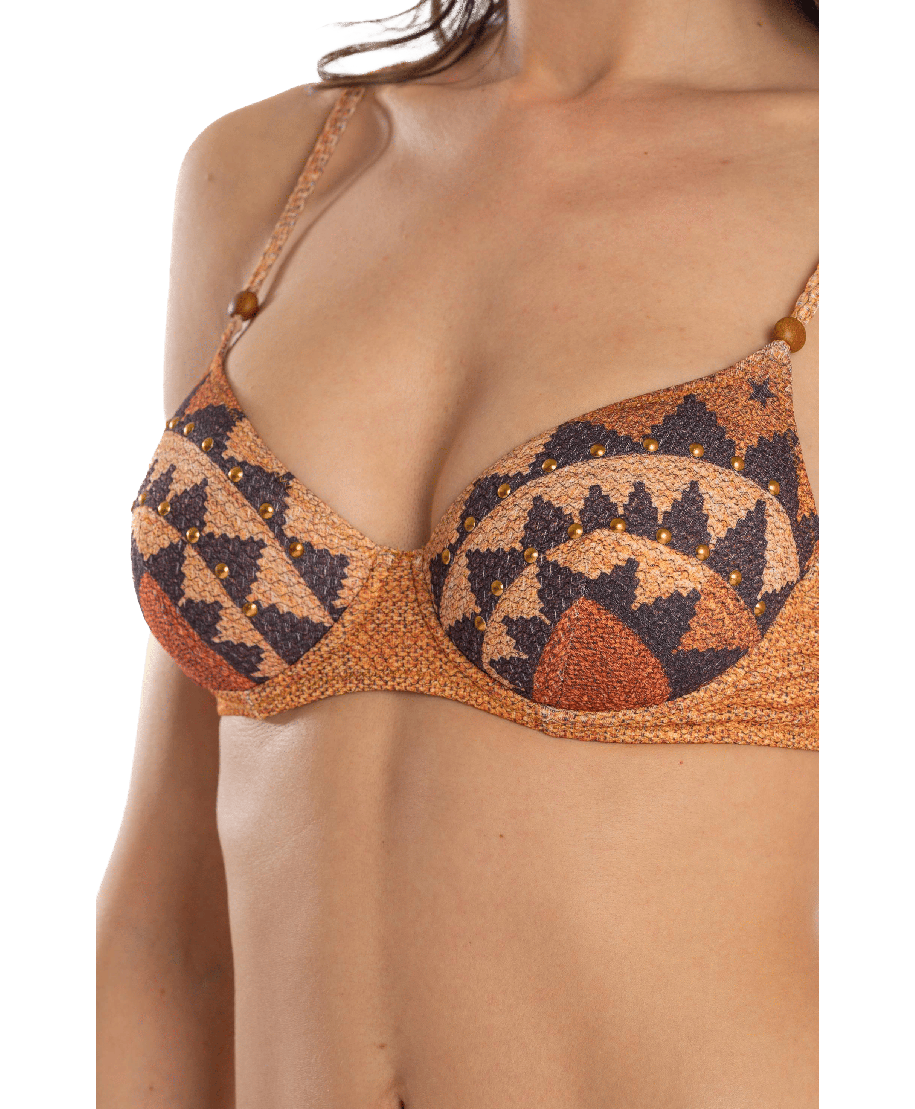 Bikini Balconcino Ferretto Borchie Intreccio Africano