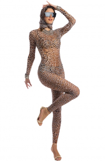 Wild Long Jumpsuit with Scarf - 15