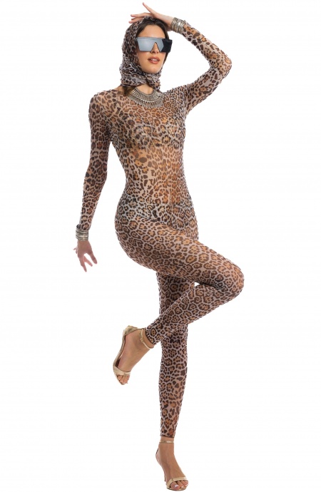 Wild Long Jumpsuit with Scarf - 15 Wild Long Jumpsuit with Scarf - 15