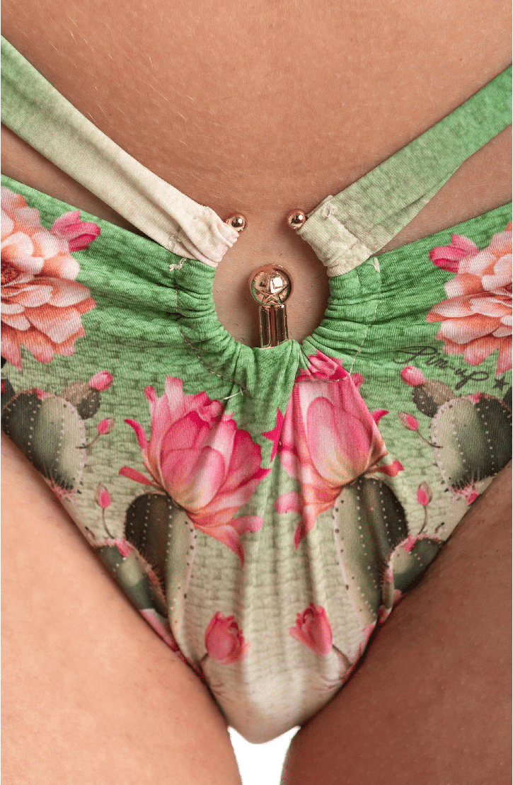 Desert Flower Triangle Bikini With Laces