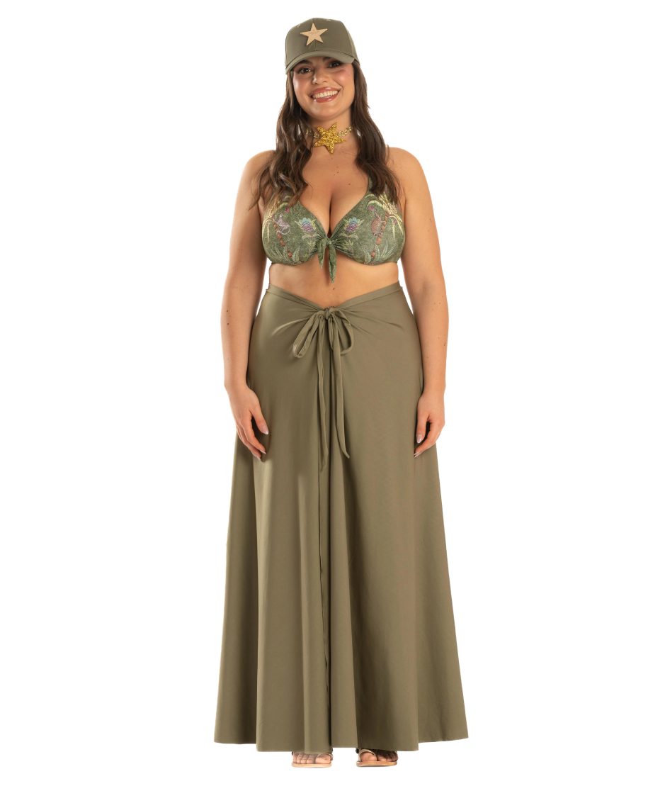 Long Pareo Skirt Solid Color