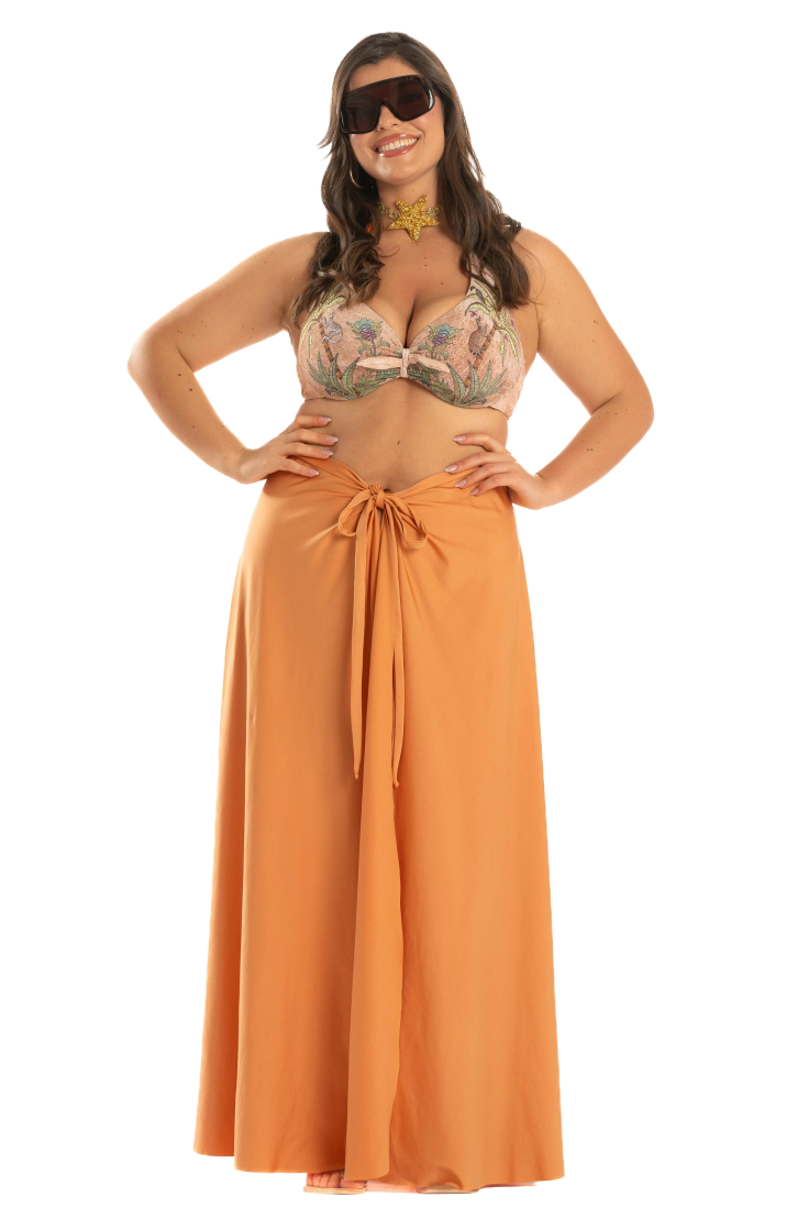 Long Pareo Skirt Solid Color