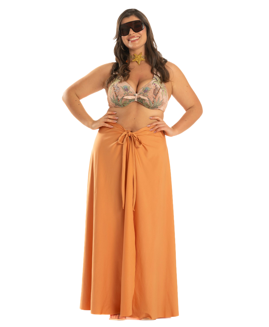 Long Pareo Skirt Solid Color