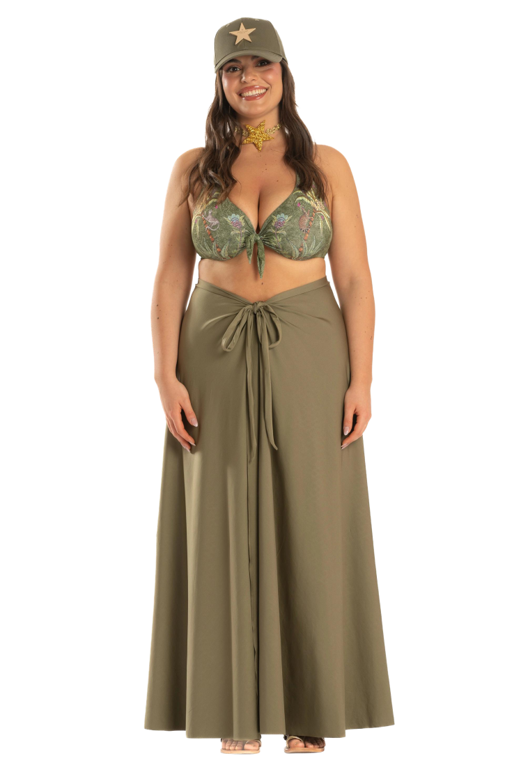 Long Pareo Skirt Solid Color