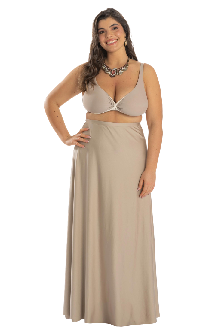 Long Pareo Skirt Solid Color